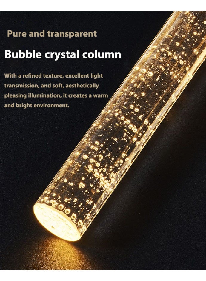 روعة ثريا كريستالية ذهبية حديثة، مصباح جزيرة كريستالي ثلاثي الألوان LED، مصباح معلق ذهبي قابل للتعديل، مصباح معلق بلوحة، مناسب لغرف المعيشة وغرف النوم وغرف الطعام (عبوة واحدة) - Image 5